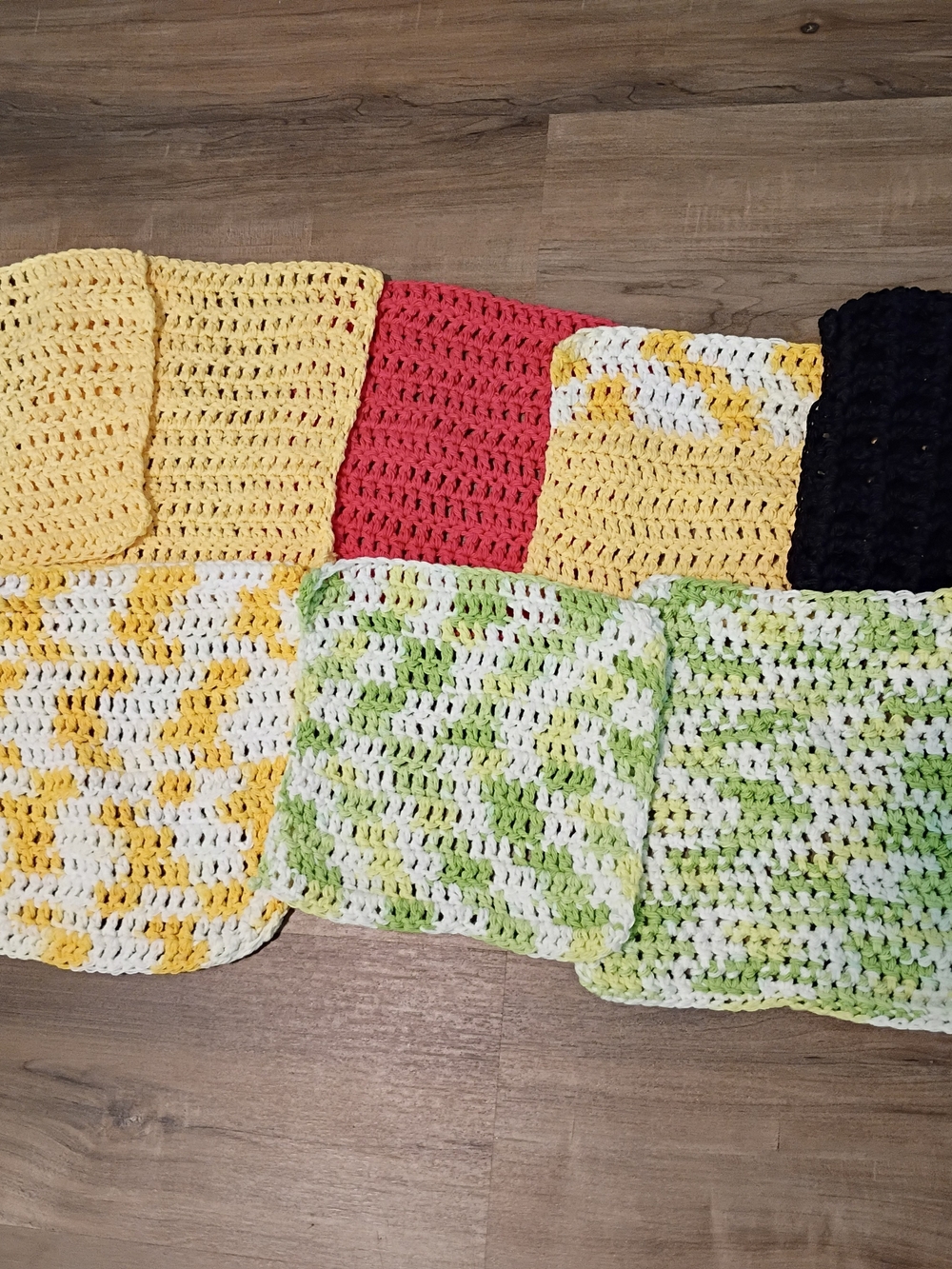 Handmade Cotton Washcloths - Set of 8 Multicolored Crocheted Dish/Washcloths